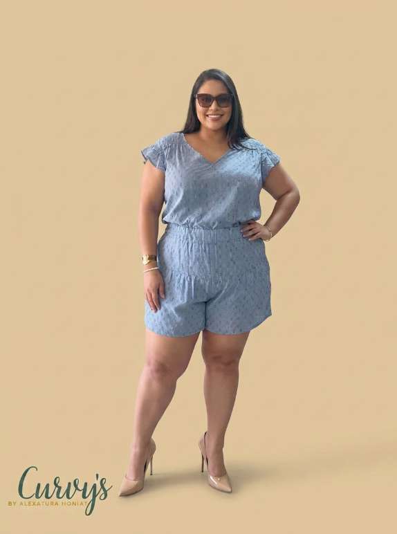 Sky Blue Ruffle Set