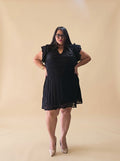 Black Ruffle Smocked Dress