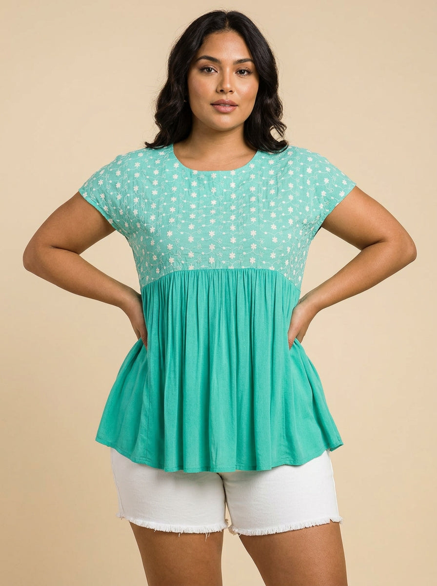 Mint Babydoll Blouse