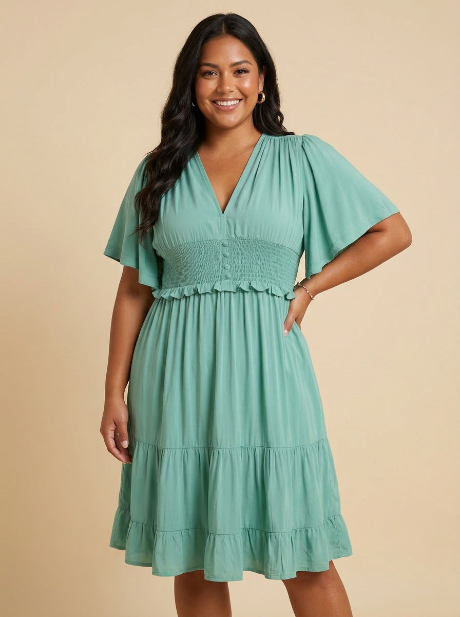 Mint Green Smocked Dress