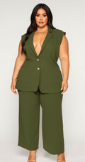 Olive Vest & Pants Set