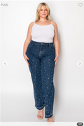 Pearl Studded Denim Jeans