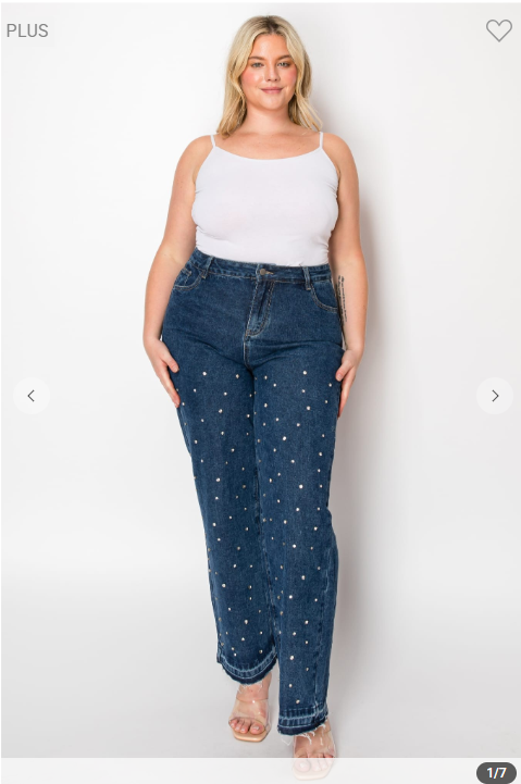 Pearl Studded Denim Jeans