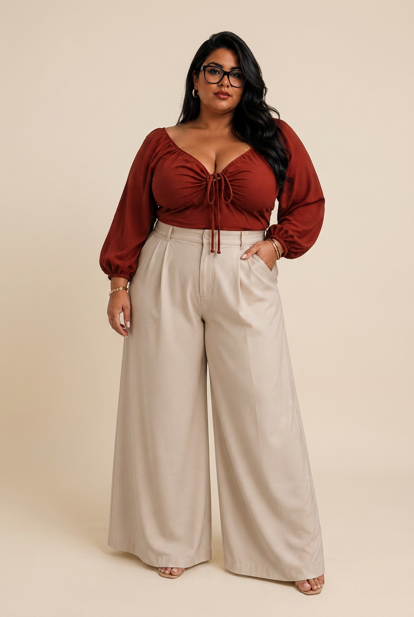 Red curvy blouse