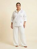 White Rhinestone Sleeve Blouse